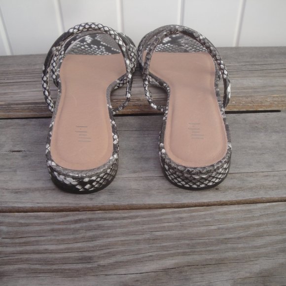 J Jill Flat Sandals Leather Animal Print Snakeskin Shoes NEW without tags 9 - Picture 5 of 7